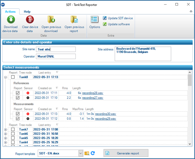 sdt tanktest reporter